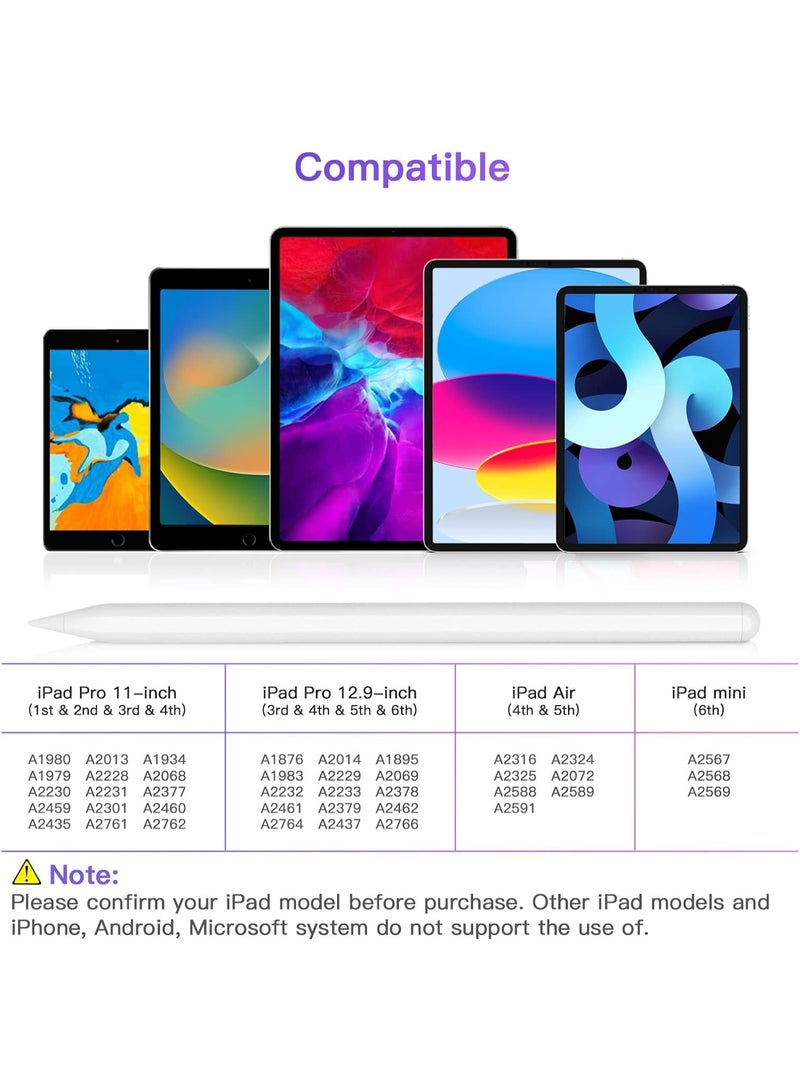 قلم ستايلس متوافق مع iPad Pro مقاس 11 بوصة، iPad Pro مقاس 12.9 بوصة، iPad Air 4/5، iPad Mini 6، شحن لاسلكي مغناطيسي، يعمل فقط مع أجهزة iPad القابلة للشحن مغناطيسيًا - Image 2