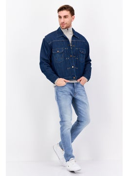 Wrangler Men Washed Denim Jacket, Blue  - Image 4