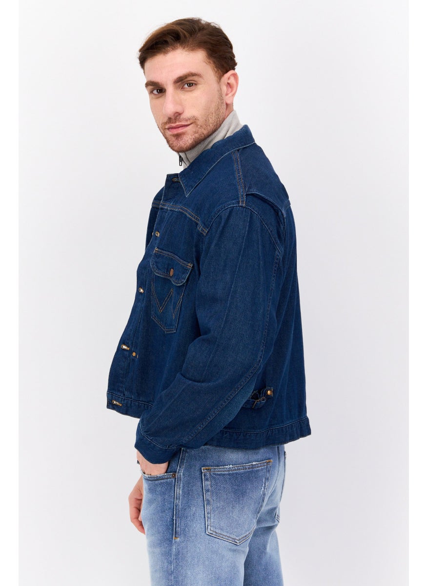 Wrangler - Men Washed Denim Jacket, Blue - Image 1