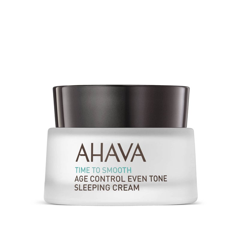 كريم AHAVA للتحكم في العمر لتوحيد لون البشرة كريم ليلي مغذي لتفتيح وترطيب وتوحيد البشرة طوال الليل يقلل من التجاعيد مع أوزموتير الحصري النياسيناميد وزيت الجوجوبا 17 أونصة سائلة