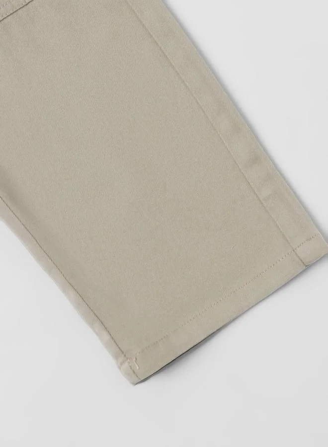 Dennis Lingo beige Men'S Beige Cotton Blend Solid Pattern Full Length Cargo Slim Fit Trouser for Men | Best Price UAE