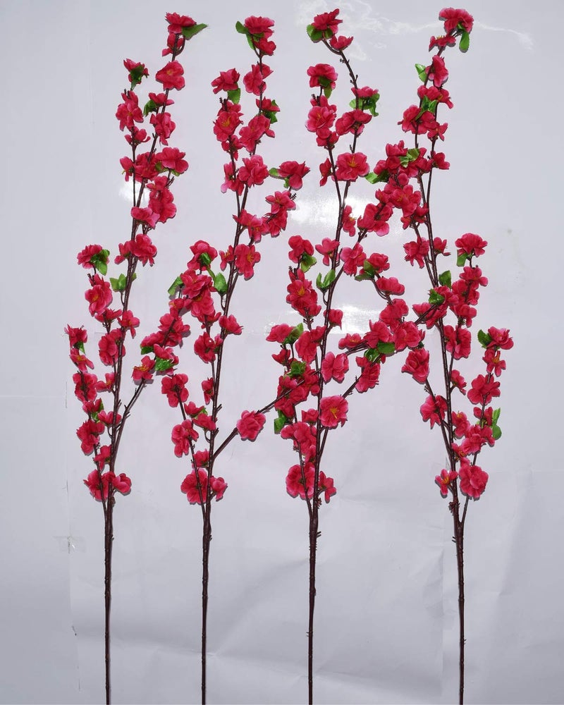 Fourwalls Artificial Cherry Blossom Flower Stick Pink 4 Pieces - Image 1