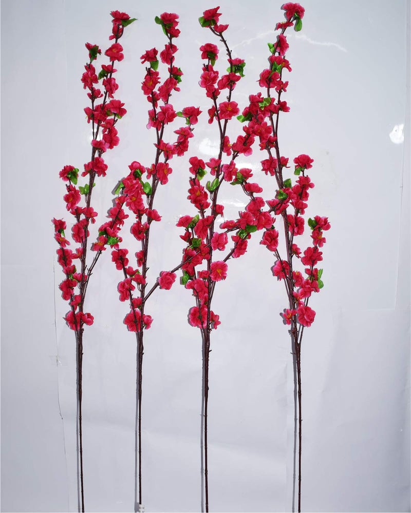 Fourwalls Artificial Cherry Blossom Flower Stick Pink 4 Pieces - Image 3