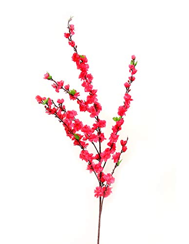 Fourwalls Artificial Cherry Blossom Flower Stick Pink 4 Pieces - Image 2