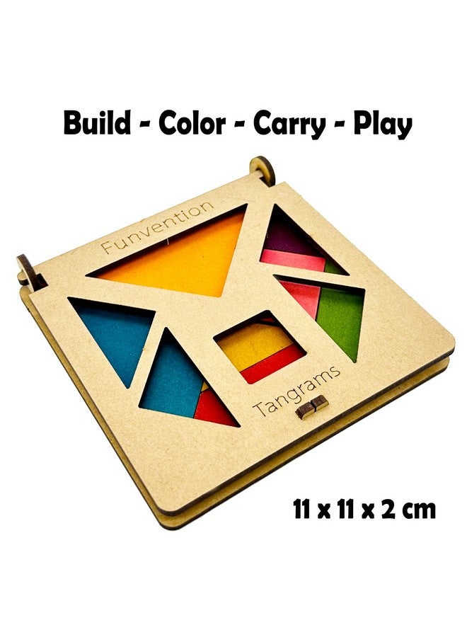 فنفينشين لعبة Funvention - لعبة تانجرام جيب للسفر - هدايا عيد ميلاد للأطفال من سن 4 سنوات فما فوق، لعبة لوحية تعليمية ممتعة، عبوة حفلات (عبوة من 6 قطع) - Image 2