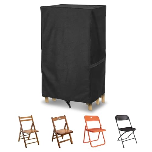 AKEfit Folding Chair Storage Bag for 1 Pack600D Heavy Duty Waterproof for Plastic and Wooden Folding Chairs 20L x 12W x 39HBlack - Image 1