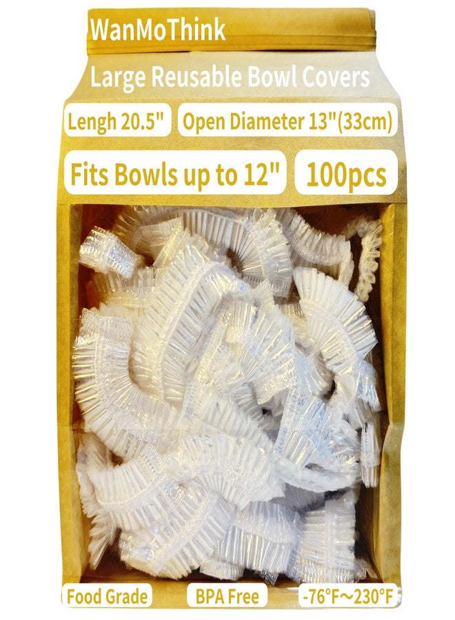 WanMoThink 100 Bowl Covers Bread Proofing Large Shower Cap Plastic Wrap for Food Sourdough Bread Baking Supplies Rising Elastic Reusable Sourdough Tools Banneton covers Outdoor Fresh Keeping Bags - Image 1