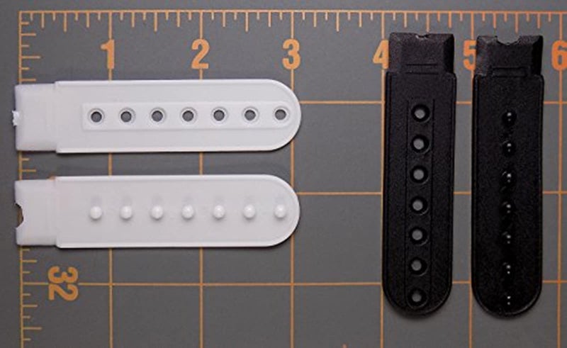 Zittop 2 Pairs Black & White Plastic Snapback Strap with 7 Holes Hats Caps Replacement Fastener Repair Snap Buckle Strap (Black and White) - Image 2