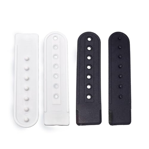 Zittop 2 Pairs Black & White Plastic Snapback Strap with 7 Holes Hats Caps Replacement Fastener Repair Snap Buckle Strap (Black and White) - Image 1