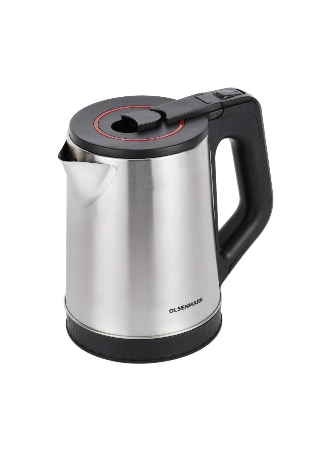 Olsenmark 1.8L Electric Kettle – OMK7062 | 1500W, 360° Rotating Base, Safety Cut-Off, Dry Boil & Overheat Protection | Black & Silver, 2 Years Warranty 1.8 L 1500 W OMK7062 Black and Silver - Image 1