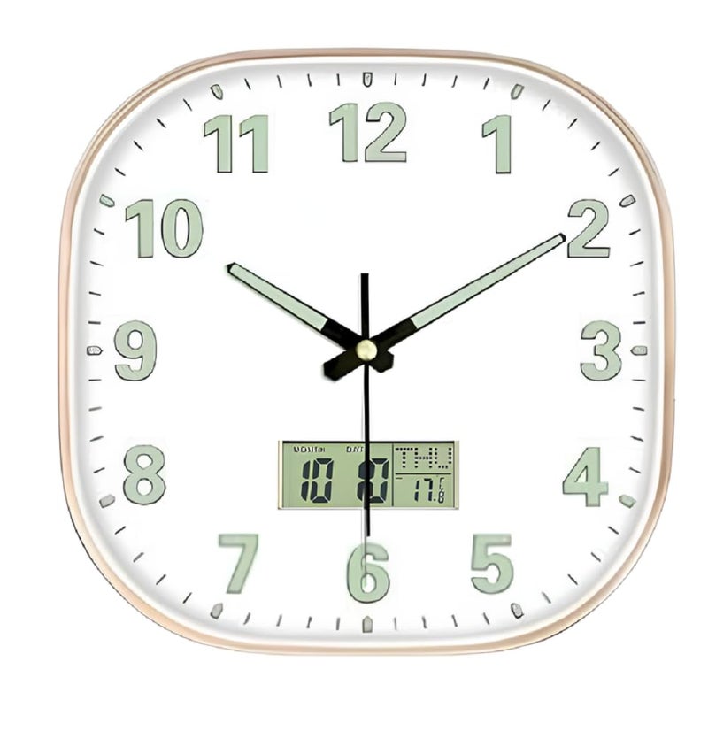 STAR WORK Math Formula Silent Equation Non Ticking Wall Clock for Living Room Bedroom Scientist Physics Teacher Gift School Classroom Decor (Blue Flower Digital Digital) - Image 1