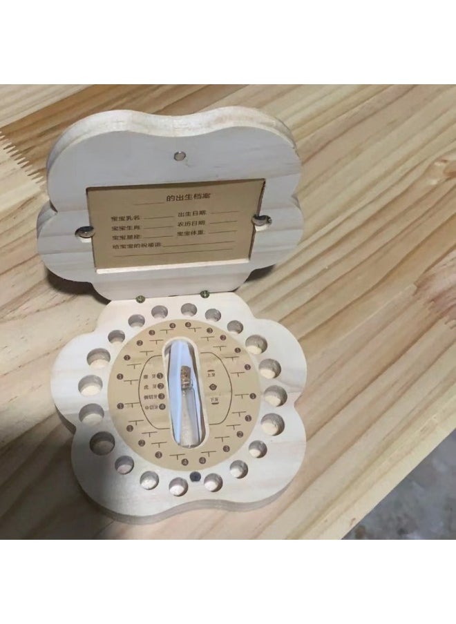 Generic Solid Wood Baby Male And Female Baby Teeth Box Collection Storage Box Fetal Hair Umbilical Cord Collection Box Baby Baby Teeth Replacement Box-Color:Picture Color  - Image 1