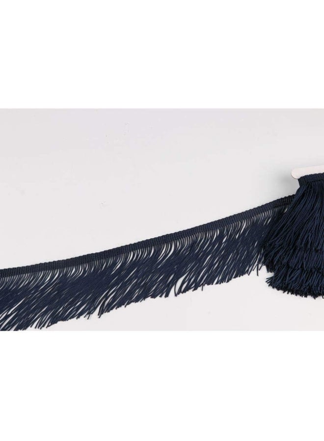 Fringe Trim Lace Polyerter Fibre Tassel 4inch Wide 10 Yards Long for Clothes Accessories Latin Wedding Dress DIY Lamp Shade Decoration Black (Navy Blue)  - Image 2