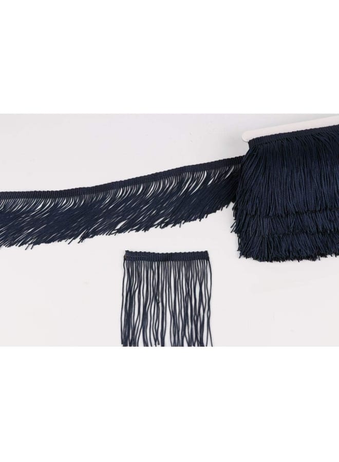 Fringe Trim Lace Polyerter Fibre Tassel 4inch Wide 10 Yards Long for Clothes Accessories Latin Wedding Dress DIY Lamp Shade Decoration Black (Navy Blue)  - Image 5