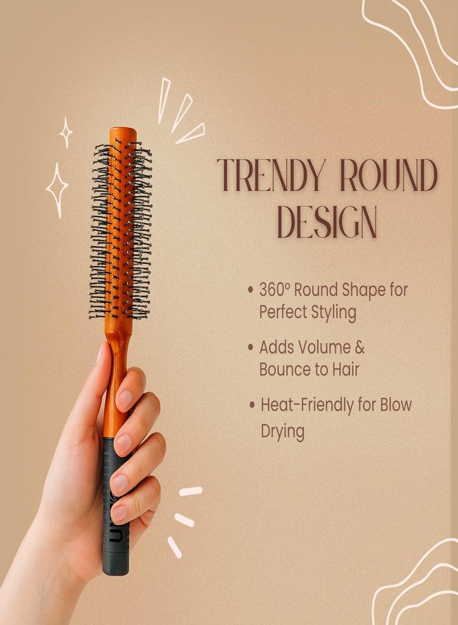 Zeyu Premium Bamboo Paddle & Round Hair Brush Set | Styling & Scalp Massage - Image 4