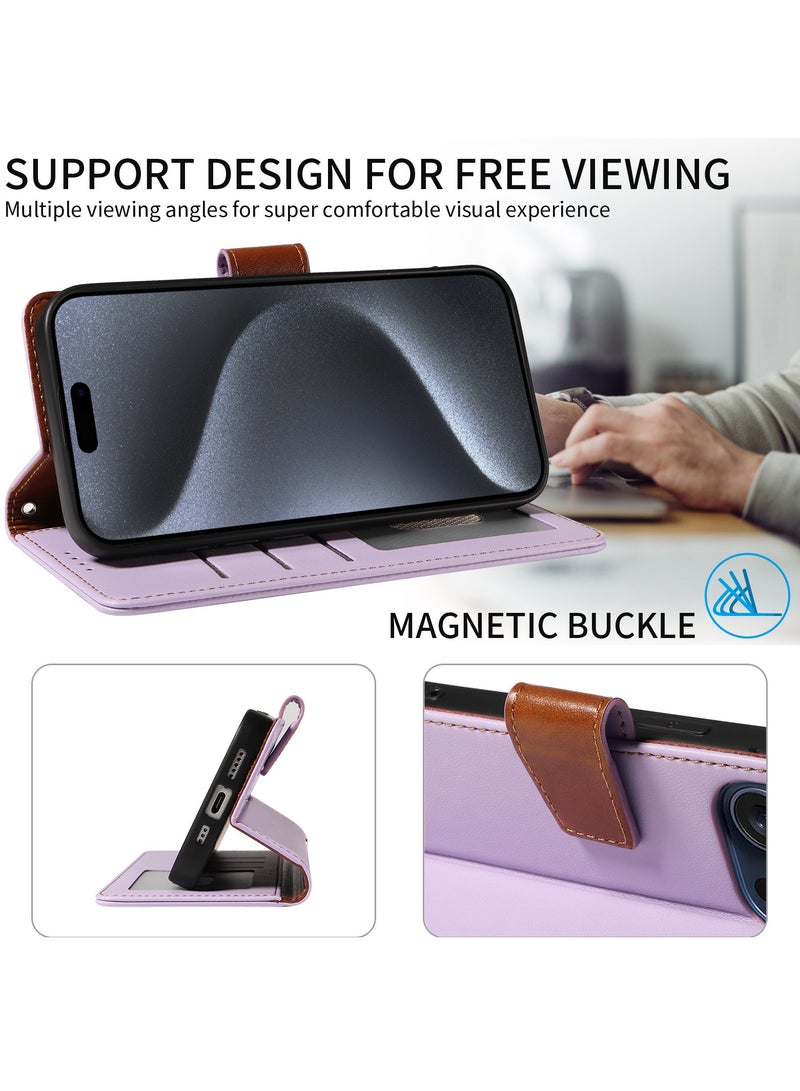 general Suitable for iPhone 16ProMax/16Pro/16Plus/16 phone leather case, anti-magnetic cloth clamshell phone case case - Image 5