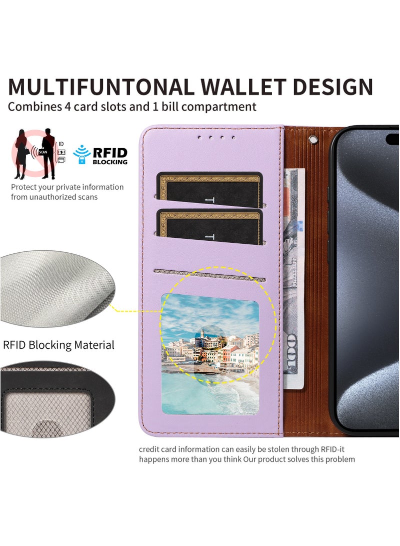 general Suitable for iPhone 16ProMax/16Pro/16Plus/16 phone leather case, anti-magnetic cloth clamshell phone case case - Image 4