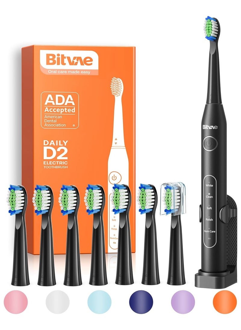 Bitvae Bitvae Electric Toothbrush for Adults - Ultrasonic Electric Toothbrushes with 8 Brush Heads, ADA Accepted Power Rechargeable Toothbrush with 5 Modes, Smart Timer  - Image 1