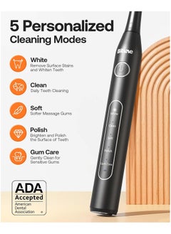 Bitvae Bitvae Electric Toothbrush for Adults - Ultrasonic Electric Toothbrushes with 8 Brush Heads, ADA Accepted Power Rechargeable Toothbrush with 5 Modes, Smart Timer  - Image 4