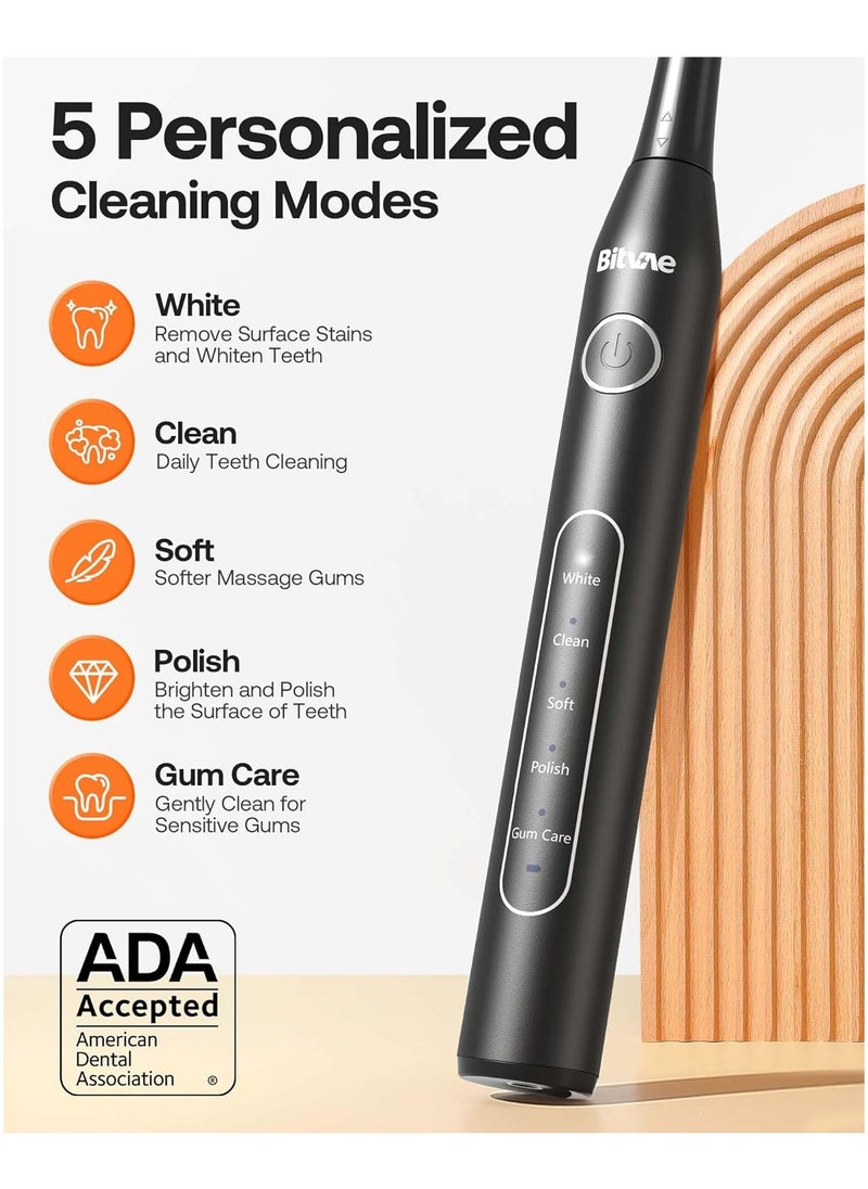 Bitvae Bitvae Electric Toothbrush for Adults - Ultrasonic Electric Toothbrushes with 8 Brush Heads, ADA Accepted Power Rechargeable Toothbrush with 5 Modes, Smart Timer  - Image 4