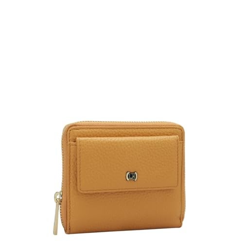 Da Milano Small Leather Wallet for Women - Apricot Crush - Image 2