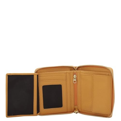 Da Milano Small Leather Wallet for Women - Apricot Crush - Image 5