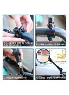 SYOSI Motorcycle Mirror, Universal Motorcycle Mirror with 7/8 Inch 22 mm Handlebar Clamp, Universal Foldable Round Rear View Mirror for Motorcycles, Street Bikes, Scooters and Sports Motorcycles  - Image 4