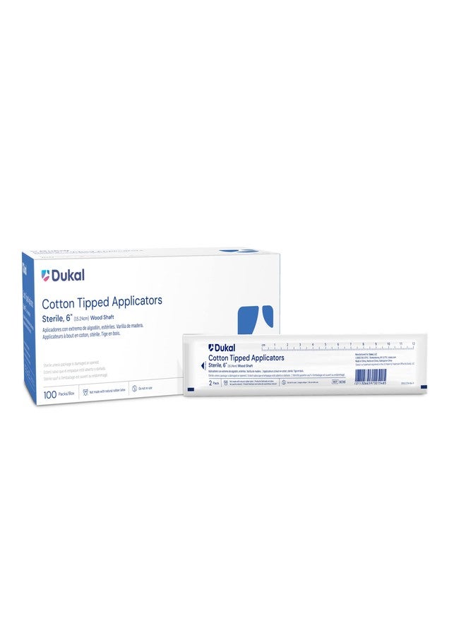 Dukal Cotton Tip Applicators 6", Sterile (Box of 100) - Image 2