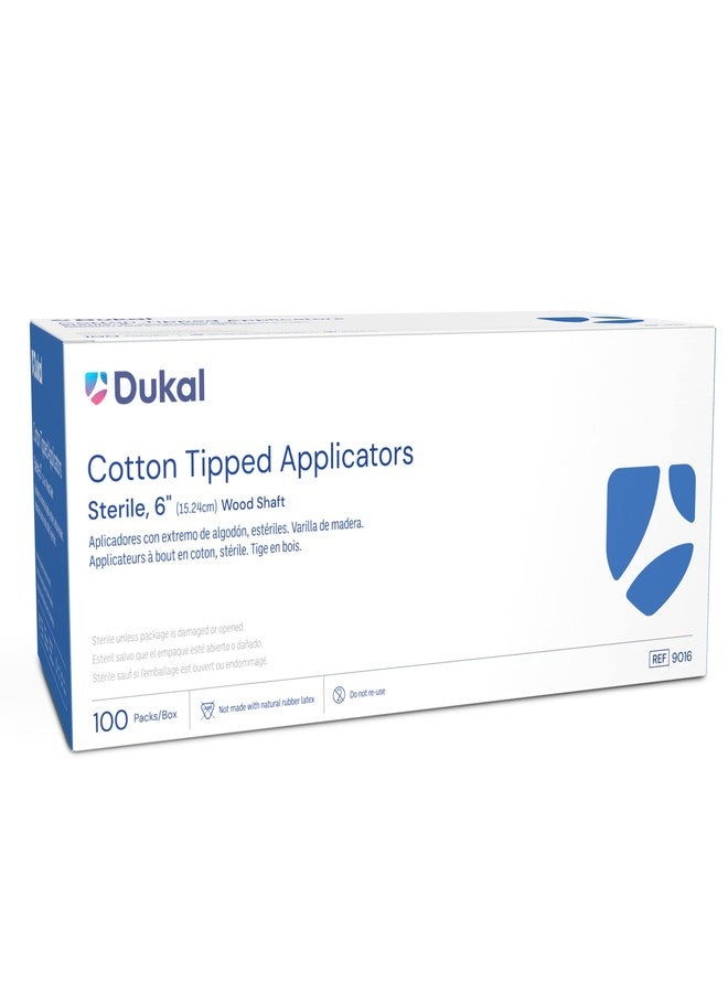 Dukal Cotton Tip Applicators 6", Sterile (Box of 100) - Image 1