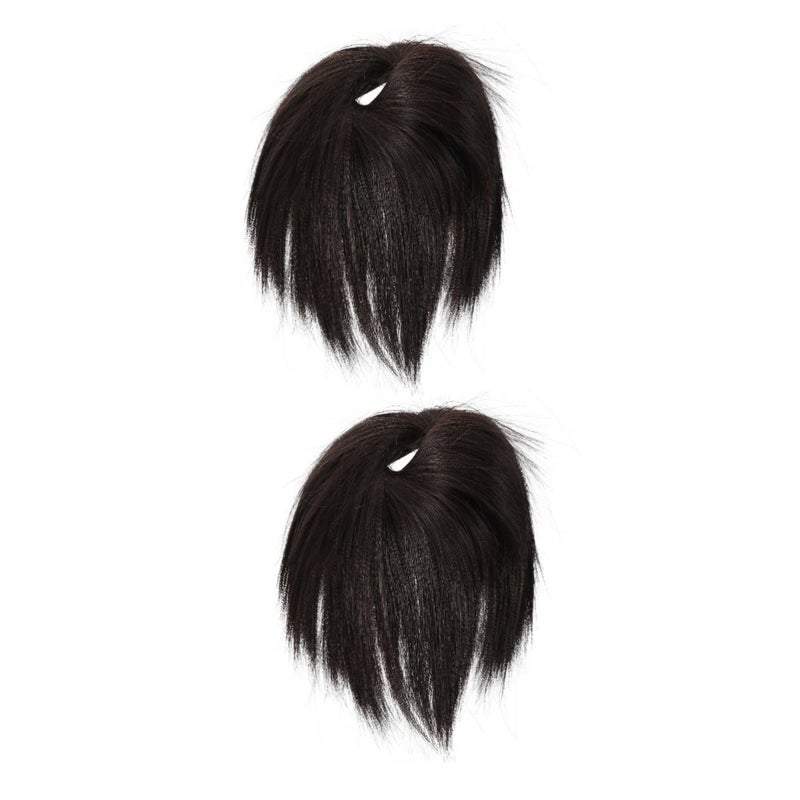 قطعة الشعر كعكة فوضوية حزمة من 2، امتداد شعر كعكة سهل للارتداء اليومي والحفلات - Image 2