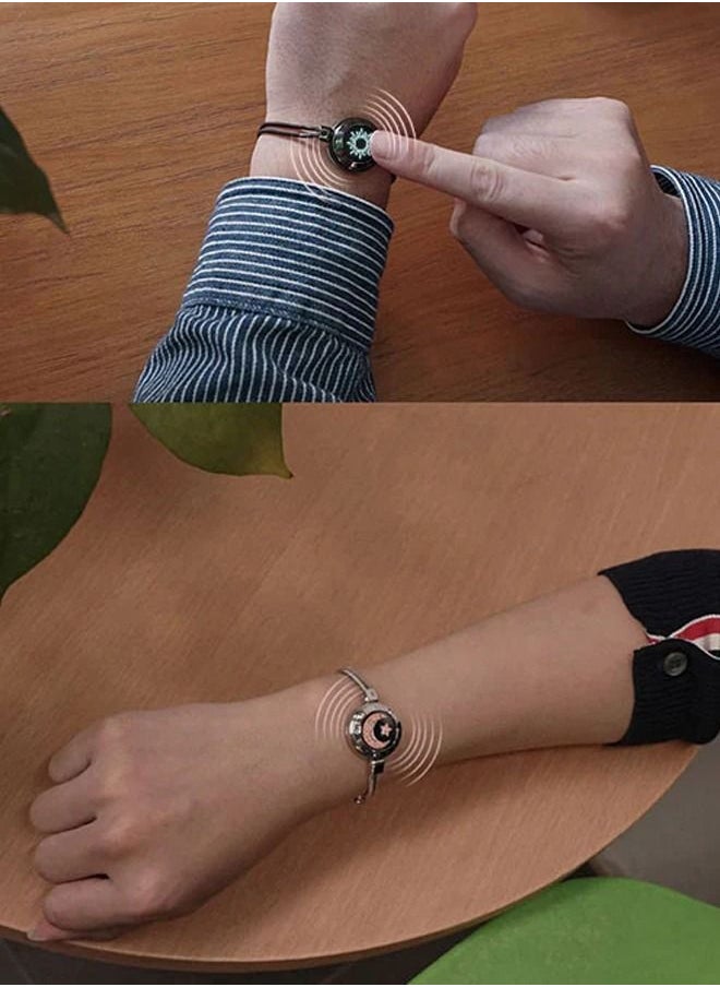 totwoo - Long-distance guardian lover smart bracelet couple remote sensing interactive flash bracelet star moon bracelet - Image 1