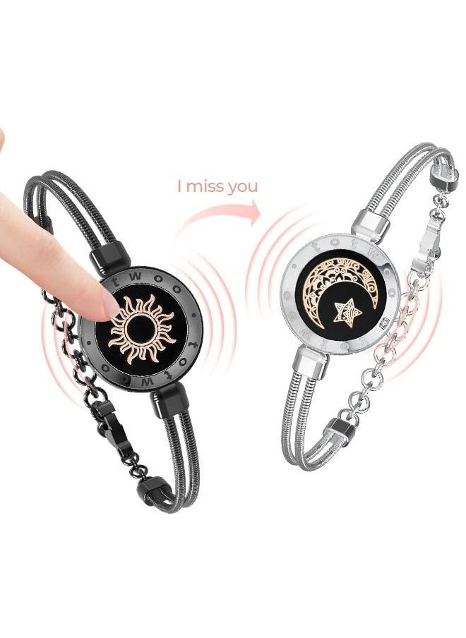 totwoo - Long-distance guardian lover smart bracelet couple remote sensing interactive flash bracelet star moon bracelet - Image 1
