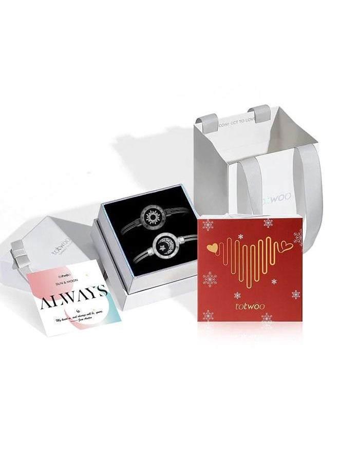totwoo - Long-distance guardian lover smart bracelet couple remote sensing interactive flash bracelet star moon bracelet - Image 1