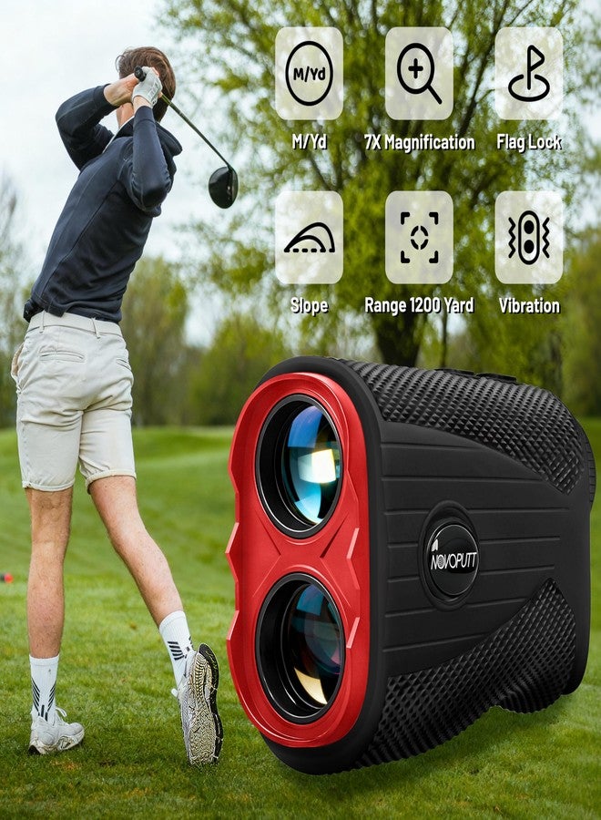 NOVOPUTT Golf Rangefinder with Slope -1200 Yards Laser Range Finder for Golf & Hunting, 7X Magnification, Flag Locking Vibration, Rechargeable & Magnet Stripe, Best Golf Accessories Gift with Hard Shell Case - Image 4
