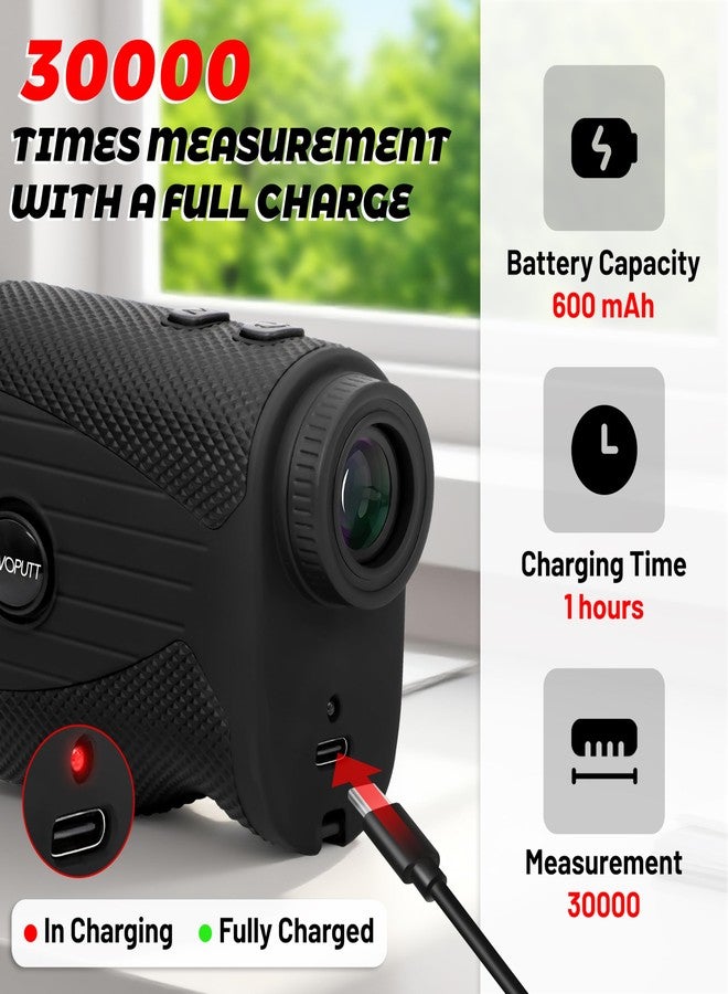 NOVOPUTT Golf Rangefinder with Slope -1200 Yards Laser Range Finder for Golf & Hunting, 7X Magnification, Flag Locking Vibration, Rechargeable & Magnet Stripe, Best Golf Accessories Gift with Hard Shell Case - Image 5