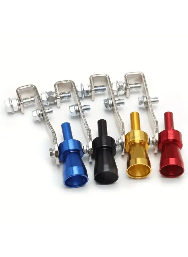 4pcs Universal Turbo Sound Exhaust Tips Kit With Installation Hardware Easy To Install Car Accessories Perfect Gift Silvery Finish - Image 3