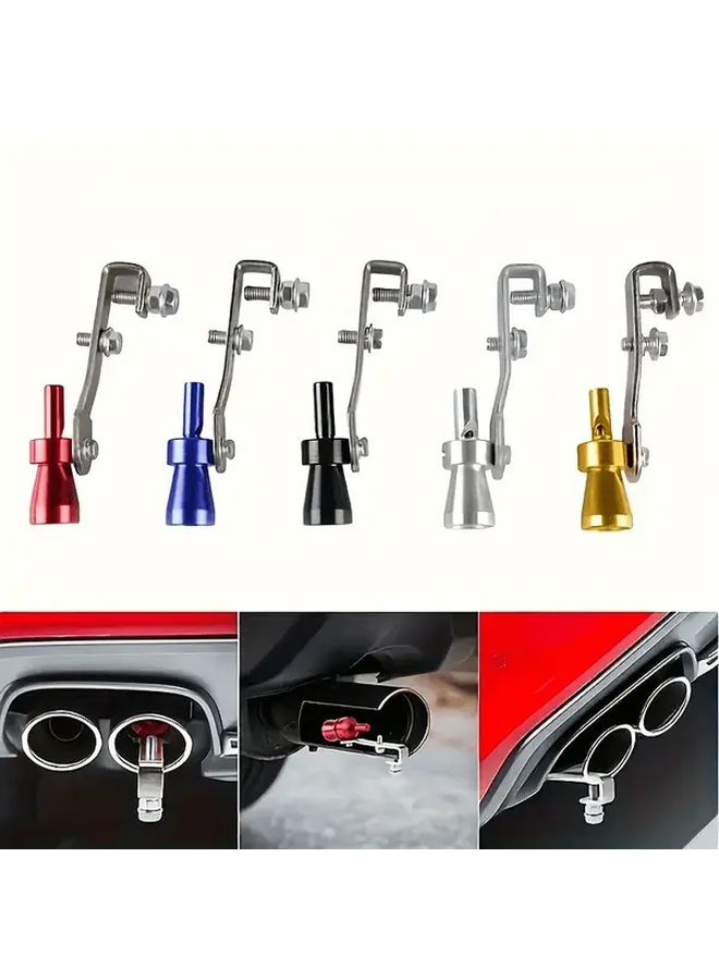 4pcs Universal Turbo Sound Exhaust Tips Kit With Installation Hardware Easy To Install Car Accessories Perfect Gift Silvery Finish - Image 4