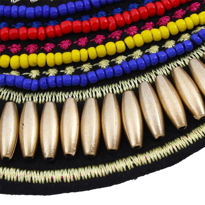 YAZILIND Ethnic Style Blue Multiple Millet Beads Chunky Chain Bib Statement Choker Collar Necklace for Women - Image 4
