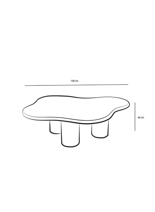 Al Home Serenity Off-White Stone Marble Center Table By Alhome 100X40 cm - Image 2