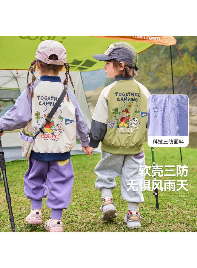 Doodle Home kids Baseball Jacket - Autumn Outdoor Windproof Coat For Boys & Girls, Children's Jacket - Image 3