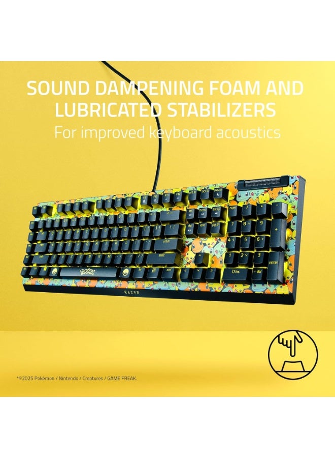 Razer BlackWidow V4 X Mechanical Gaming Keyboard: Green Switches Tactile & Clicky - 6 Macro Keys - Chroma RGB - Doubleshot ABS Keycaps - Sound Dampening & Stabilizers - Pokémon Edition I RZ03-04704200-R3M1 - Image 5