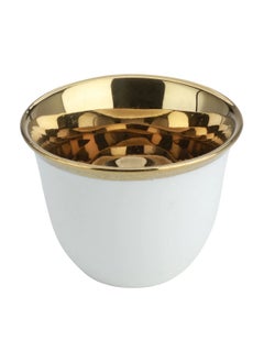 Alsaif Gallery A Set of White Coffee Cups with a Golden Rim, 12Pieces  - Image 1