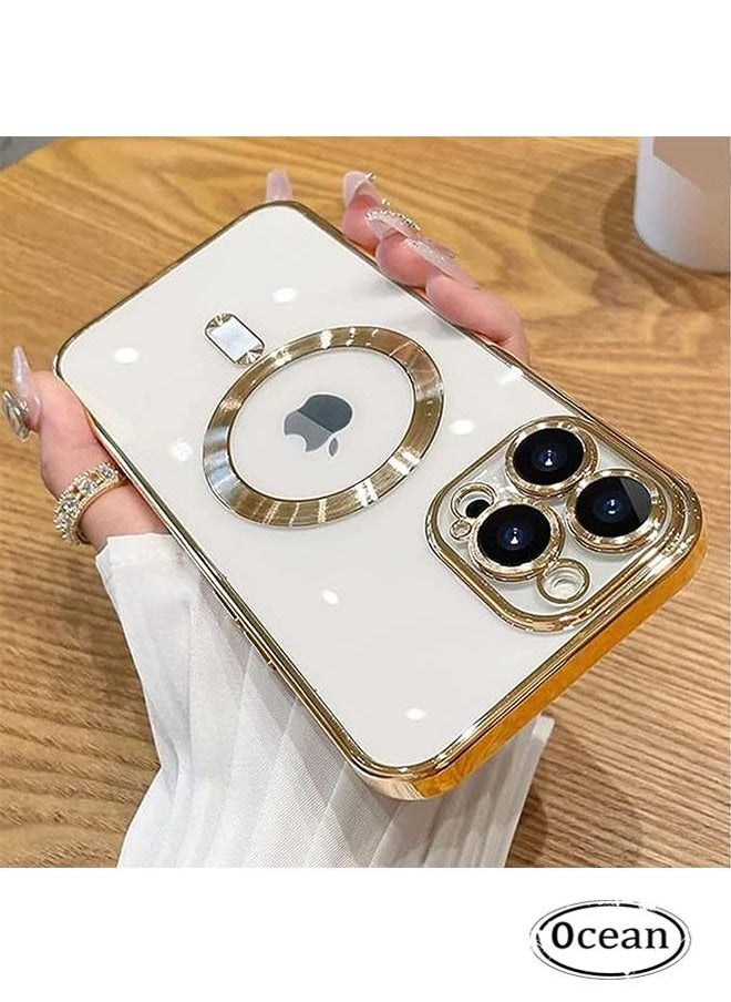 Ocean - iPhone 15 Pro Max Case (Gold), TPU Material, Anti Scratch And Shockproof, With Electroplated Magnetic Attraction, Camera Lens Full Protection, Compatible With MagSafe Wireless Charging - Image 1