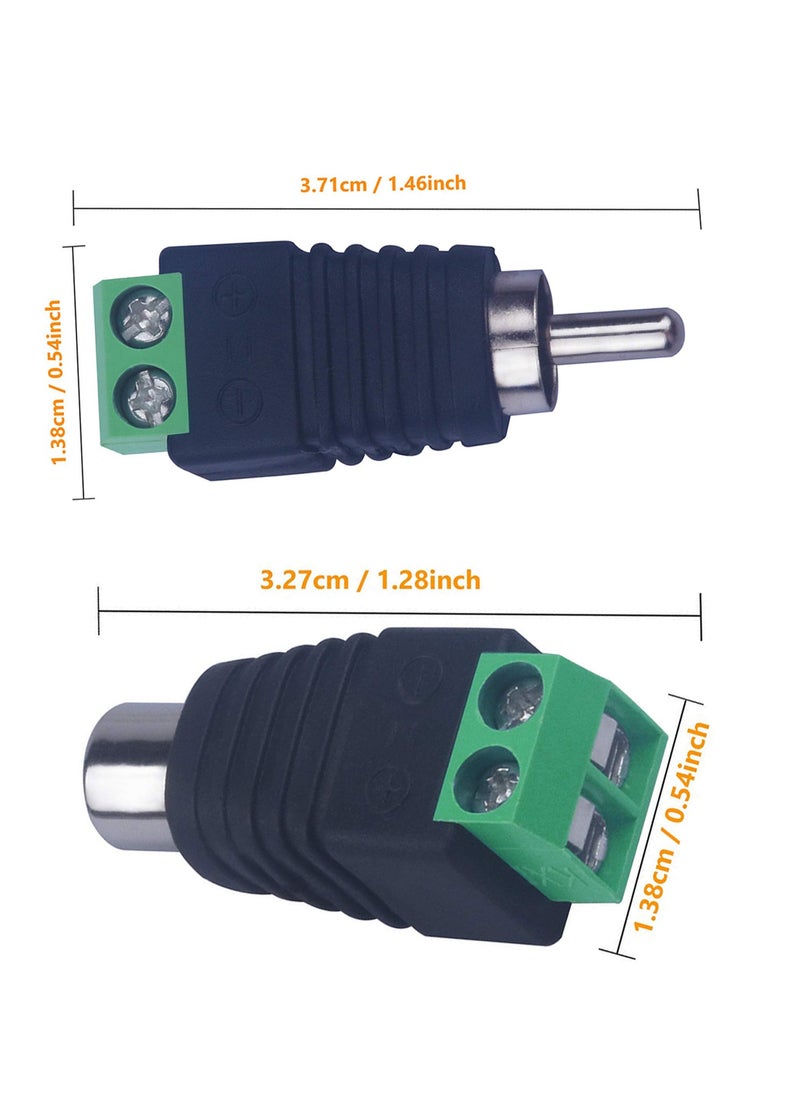 RCA Cable Audio Adapter, Phono RCA Male Plug to AV Screw Terminal Audio/Video Speaker Wire connectors Solderless Adapter - pzsku/Z80BC27F6F78B79A2202FZ/45/_/1736790582/f8b98056-94d2-4865-82e4-f9a190ac2ec5