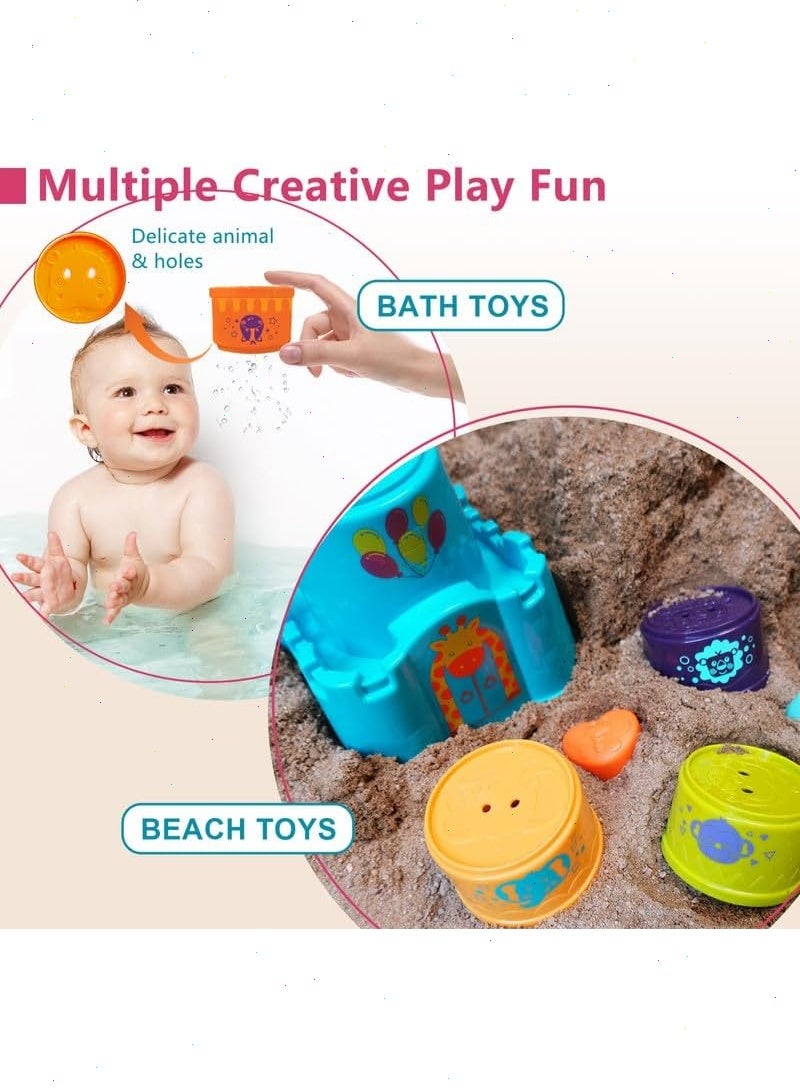 يواوليتي ألعاب التكديس للأطفال الصغار، فارز الأكواب المتداخلة، مكعبات التكديس التعليمية، هدية عيد ميلاد للفتيات والفتيان - Image 3