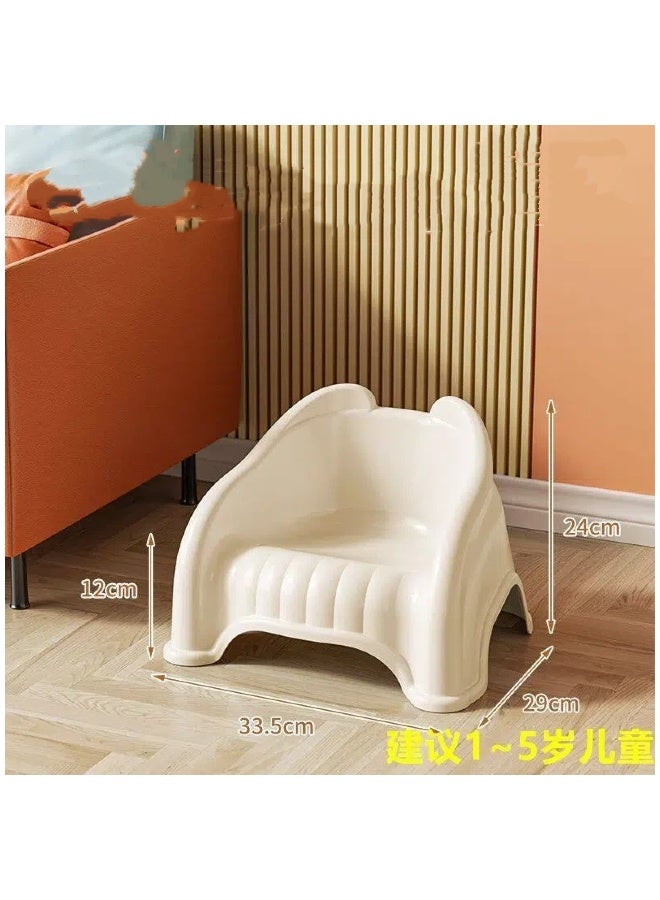 Tanwer Household children's plastic stool with anti slip and stable backrest, learning seat  white - Image 2