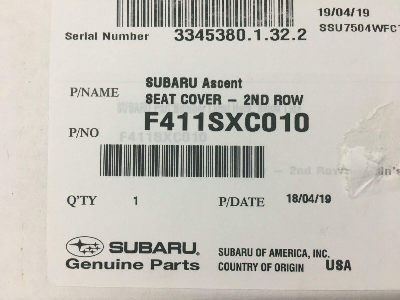 Subaru 2nd Row Captains Chairs Seat Covers for 20192026 Ascent F411SXC011 Genuine OEM - Image 2