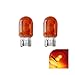 Zpana T20 2PCS 7443 Car Dual Wire Brake Bulb 12V 21W5W Super Bright Vehicle Turn Signal DRL Indicator Light Automotive Brake Light Bulb Replacement Universal for SUV Automobile Truck Amber - Image 2