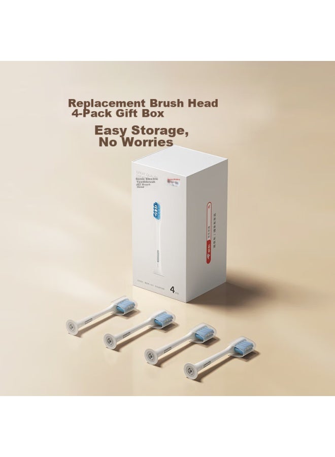 JD.com Jd Jingzao Electric Toothbrush Heads, Dupont Copper-free Bristles, Stain Reminder, Polishing Rate >90%, 4-pack - Image 3