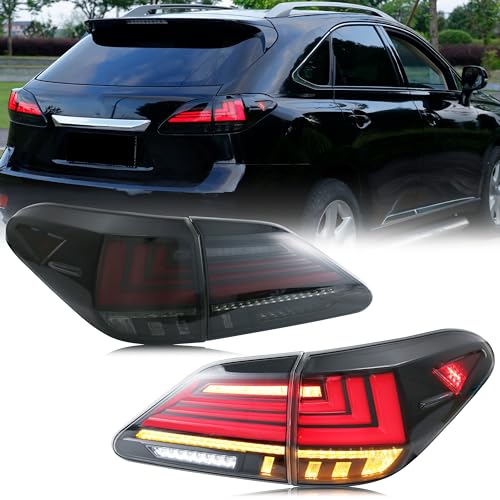 inginuity time أضواء خلفية LED من إنجينيتي تايم لسيارة لكزس RX350 الجيل الثالث 2010-2015 مع رسوم متحركة عند التشغيل وإشارة متسلسلة بتصميم أسود - Image 1